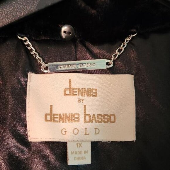 Dennis Basso Black Faux Fur Coat - Picture 3 of 7